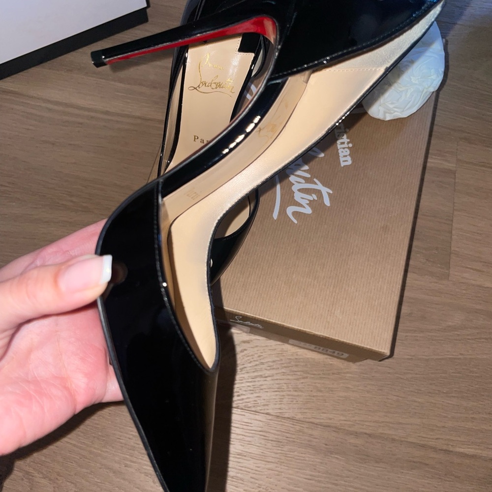 Authentic Christian Louboutin Black Patent Leather Heels